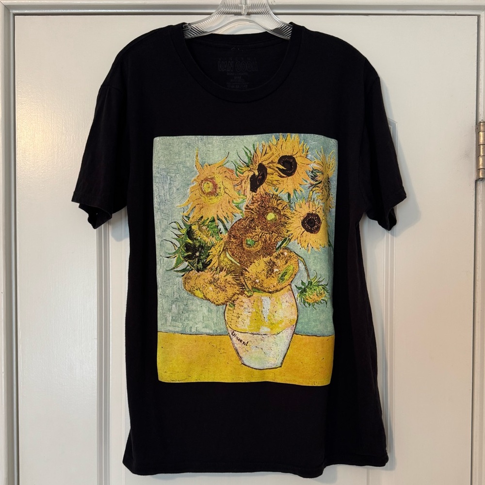Vincent Van Gogh Sunflowers Graphic T-Shirt Size M